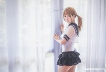 白金Saki写真 – 学生服 [17P]-美图岛