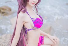[Cosplay]木绵绵OwO - 泳装斯卡哈 [21P]-美图岛