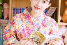 丸子头美女清新元气和服写真图片-美图岛