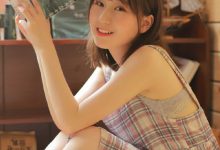 清新温婉美女格子裙私房图片-美图岛