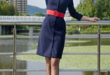 SIW斯文传媒 051 东航工装制服帽子丝巾套裙四件套 - 思琪 [67P-163M]-美图岛