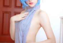 南桃Momoko NO.45 蕾姆露背毛衣 [12P-94MB]-美图岛