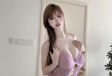 微密圈 空心柚七 [吊带紫色套装 [16P+6V-195MB]-美图岛